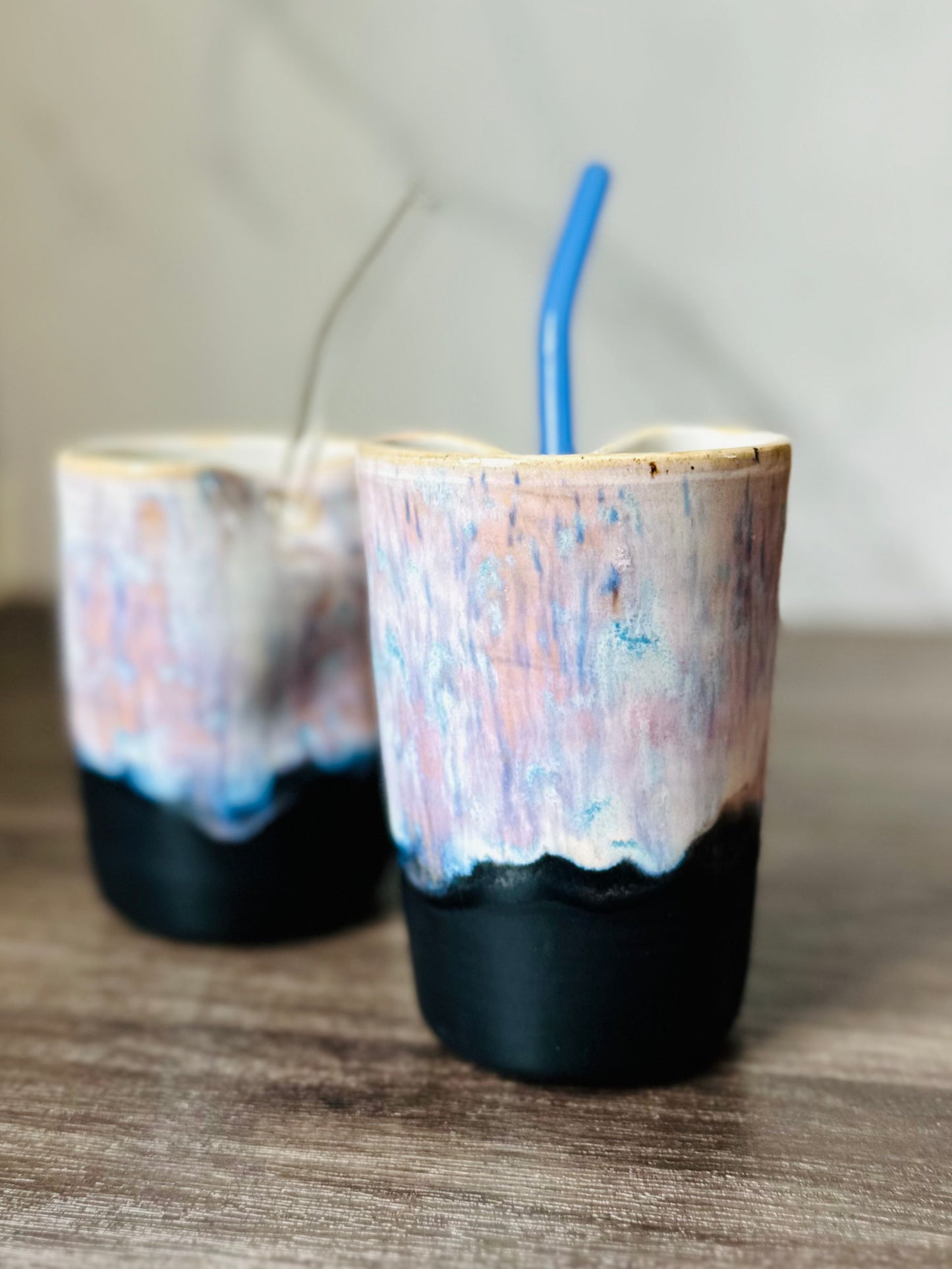 Tumbler with straw and indent - Passiflora