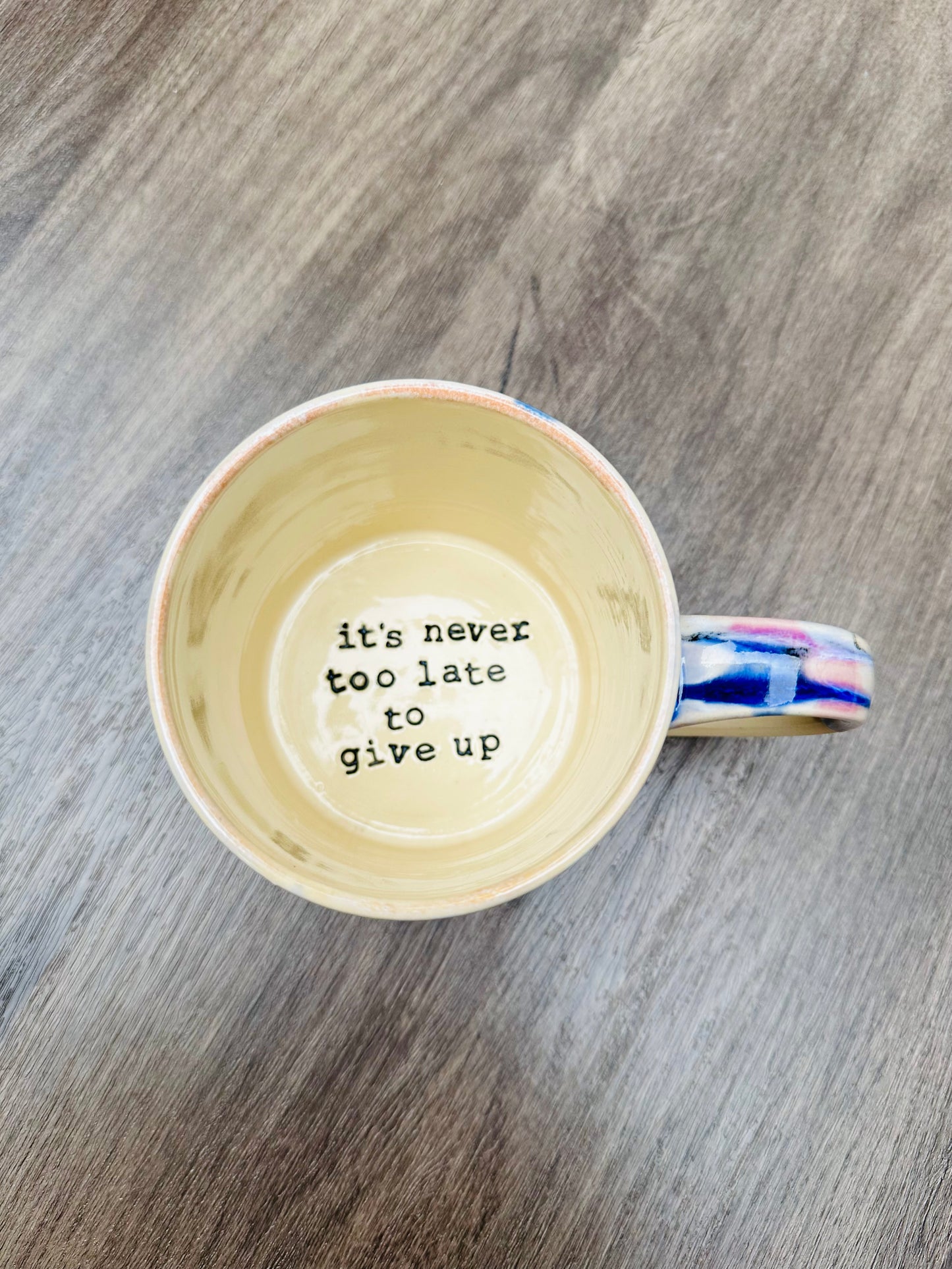 Cheeky 45 Mug (it’s never too late to give up)