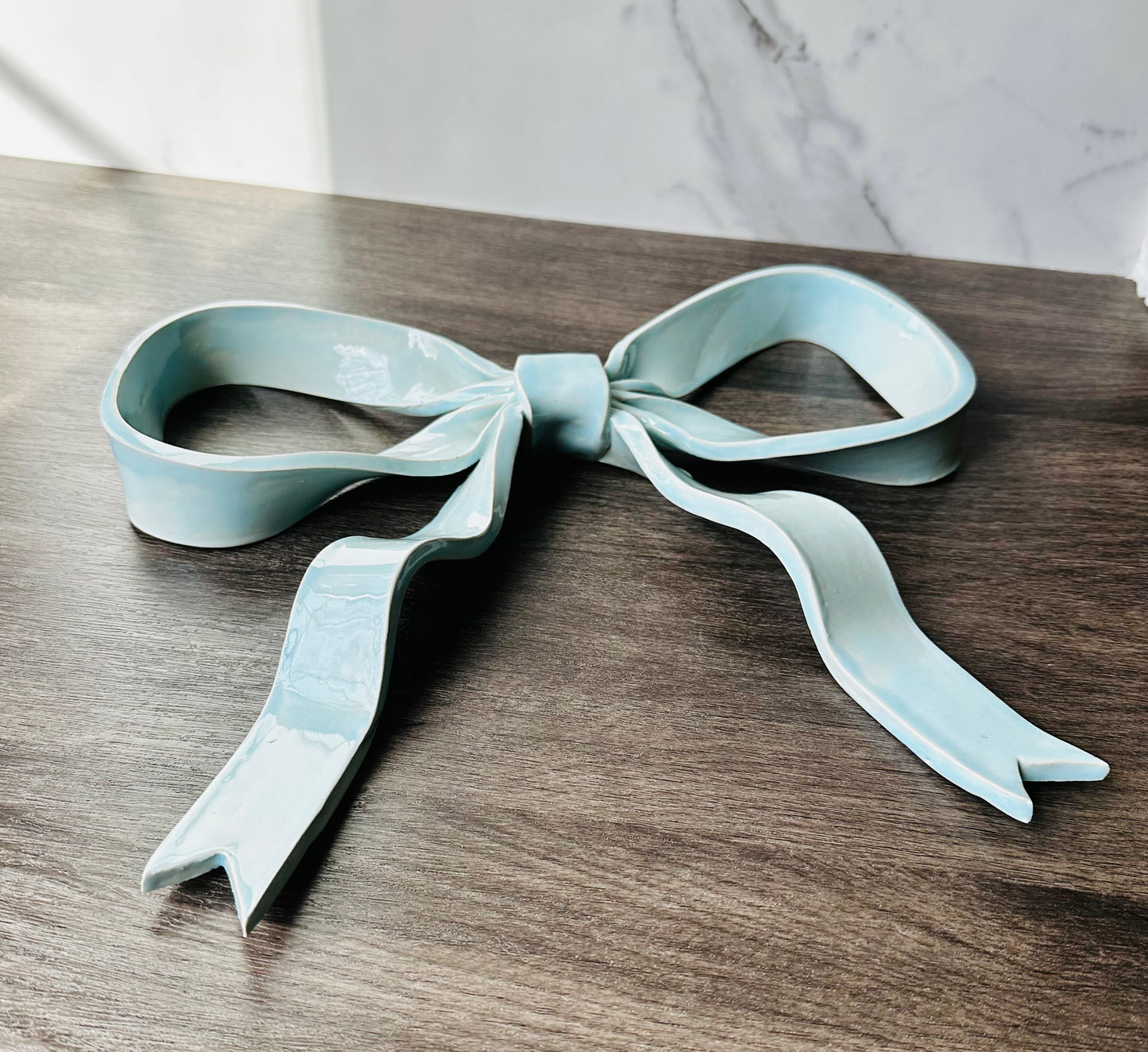 Large Blue Ribbon Bow