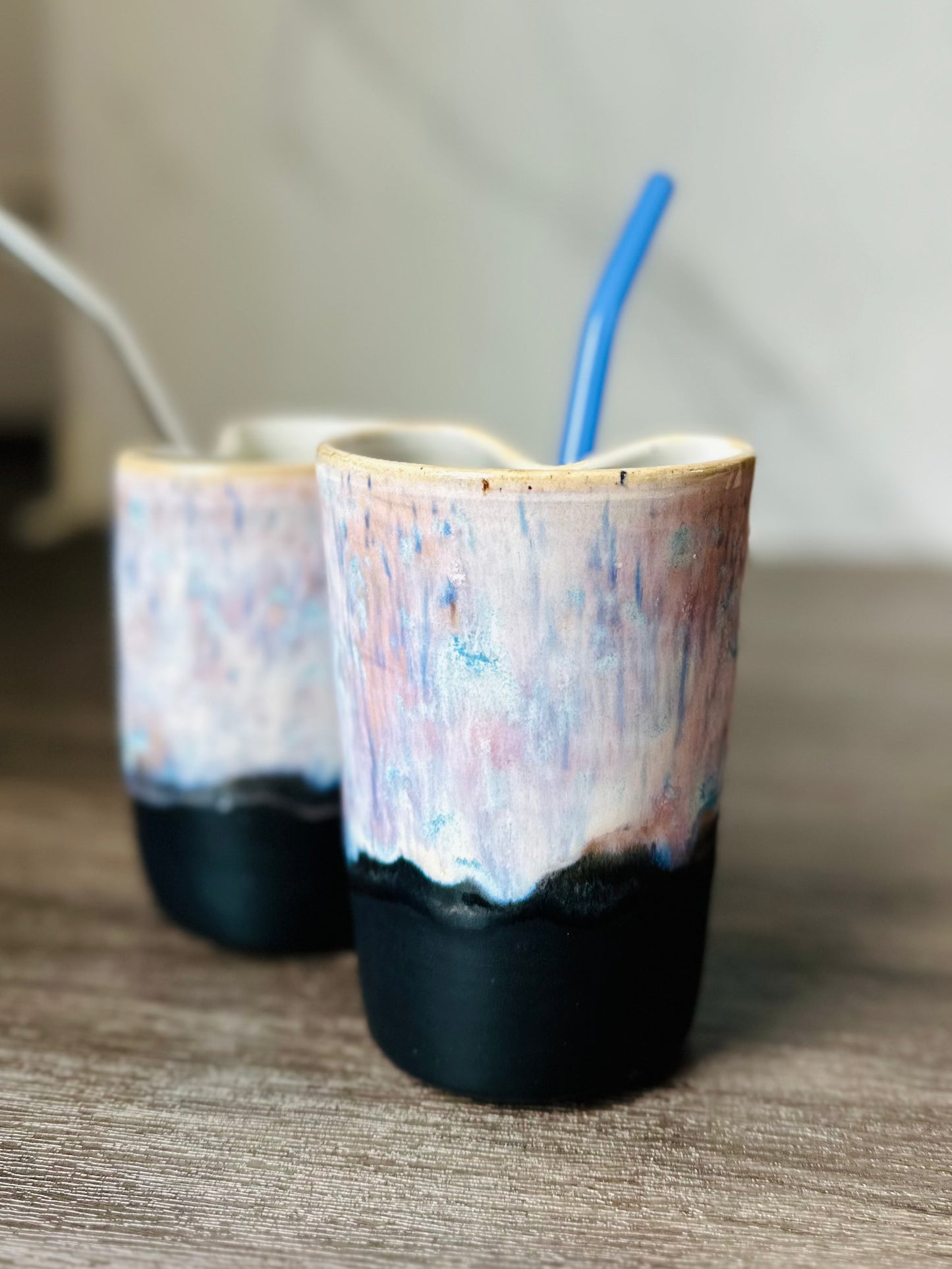 Tumbler with straw and indent - Passiflora
